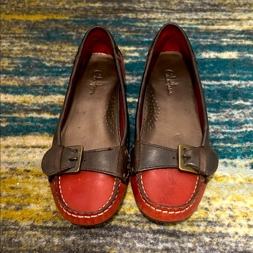 Cole Haan Red and Brown Flats